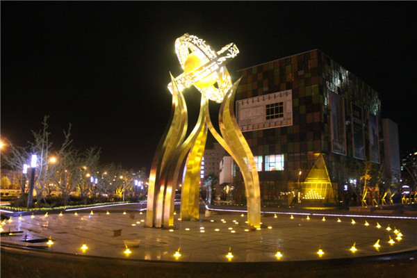 陝西省榆林市公園不鏽鋼雕塑項目展示	